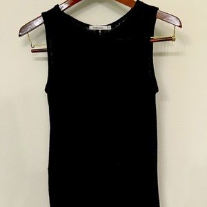 Black super soft tank with front knot detail